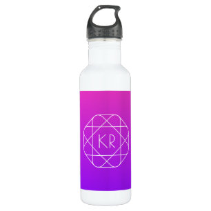 Cool Geometric Monogram   Magenta Purple Violet 710 Ml Water Bottle