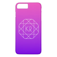 Cool Geometric Monogram | Magenta Purple Violet