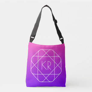 Cool Geometric Monogram Magenta Purple Violet Crossbody Bag