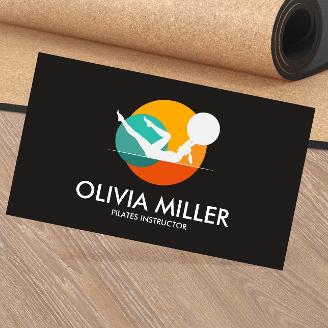 Cool Geometric Pilates Instructor Business Card (Creator Uploaded)