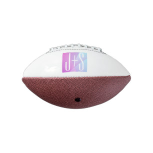 Cool Geometric Pink & Purple Couples Initials Football