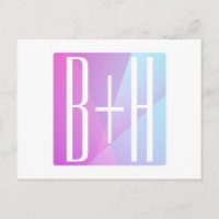 Cool Geometric Pink & Purple | Couples Initials