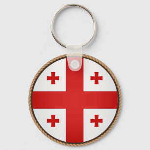 Cool Georgia Flag Seal Key Ring