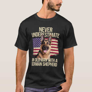 Cool German Shepherd Design for Men Grandpa Dog Lo T-Shirt