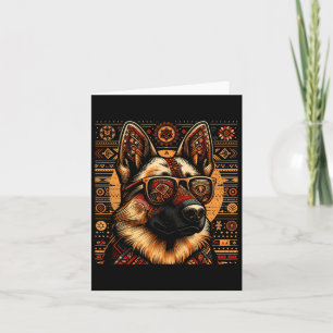 Cool German Shepherd Dog Ethnic Art Style Christma Card