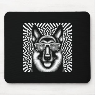Cool German Shepherd Dog Op Art Style Christmas 1  Mouse Pad
