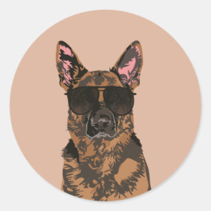 Cool German Shepherd for German Shepherd Lovers Classic Round Sticker