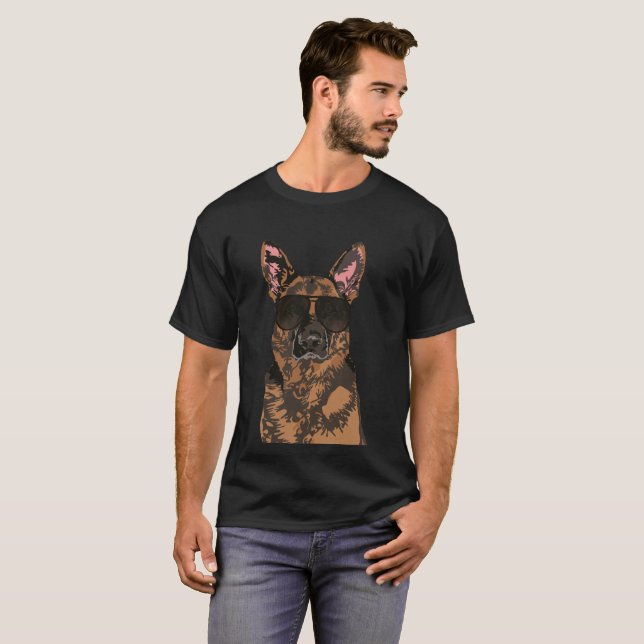 Cool German Shepherd for German Shepherd Lovers T-Shirt (Front Full)