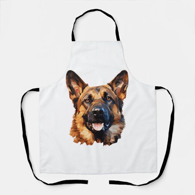 Cool German Shepherd in polygon style Classic T-Sh Apron (Front)