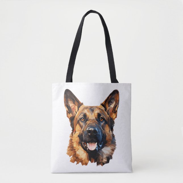 Cool German Shepherd in polygon style Classic T-Sh Tote Bag (Front)