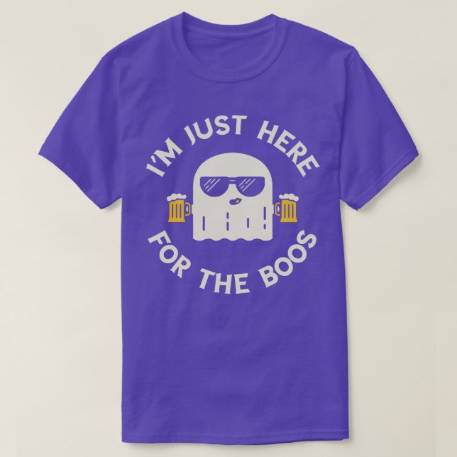 Cool Ghost Beer Halloween Drinking Boos Funny Boos T-Shirt (Design Front)