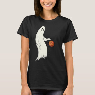 Cool Ghost Dribbling Basketball Halloween Basket T-Shirt
