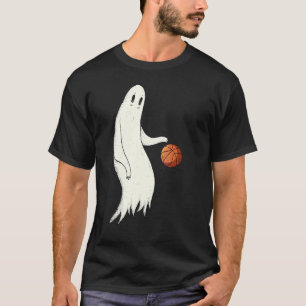 Cool Ghost Dribbling Basketball Halloween Basket T-Shirt