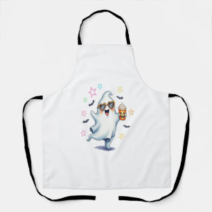 Cool Ghost Halloween Vibes Apron