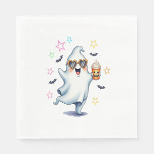 Cool Ghost Halloween Vibes Napkin