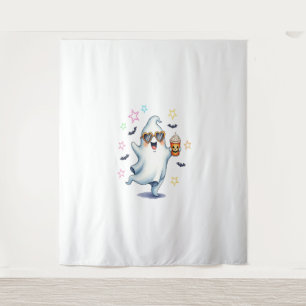 Cool Ghost Halloween Vibes Tapestry