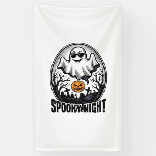 Cool Ghost Halloween Vintage Engraving Tee Art_1 Banner