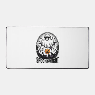 Cool Ghost Halloween Vintage Engraving Tee Art_1 Desk Mat