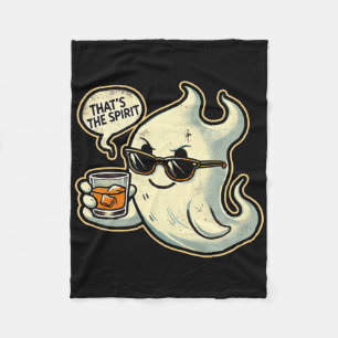 Cool Ghost Whiskey Pun Men Women Funny Halloween Fleece Blanket