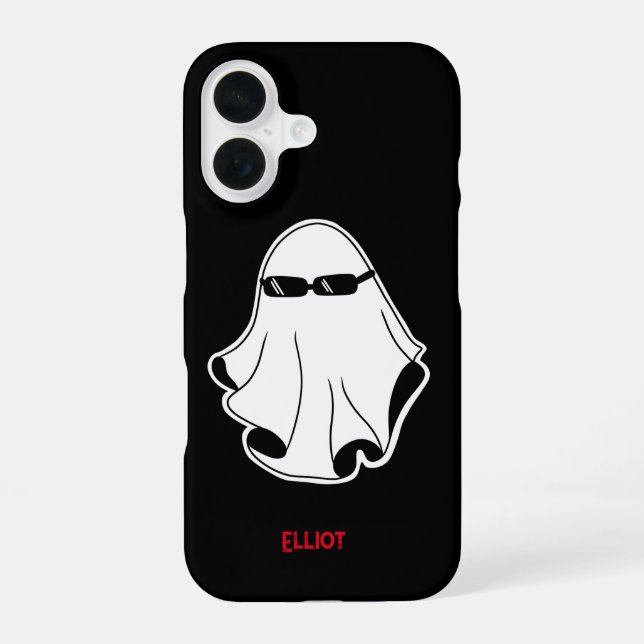 Cool Ghost with black sunglasses  iPhone 16 Case (Back)