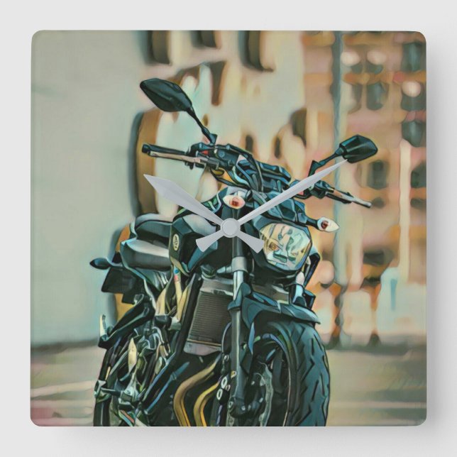 Cool gifts for motorcyclists square wall clock (Front)