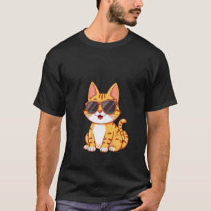 Cool Ginger Cat Sunglasses Funny Happy Summer Art T-Shirt