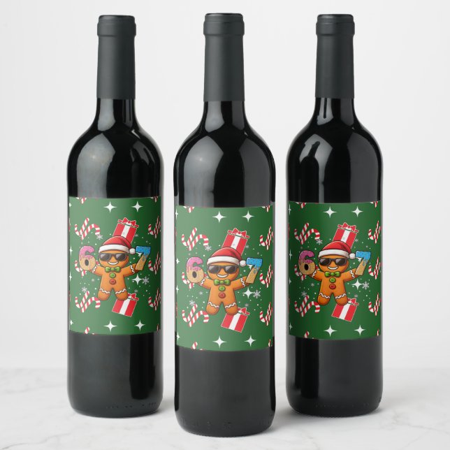 Cool Gingerbread 67 — Holiday Ice‑Cream Numbers Wine Label (Bottles)