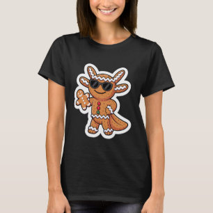 Cool Gingerbread Axolotl with Christmas Cookie T-Shirt
