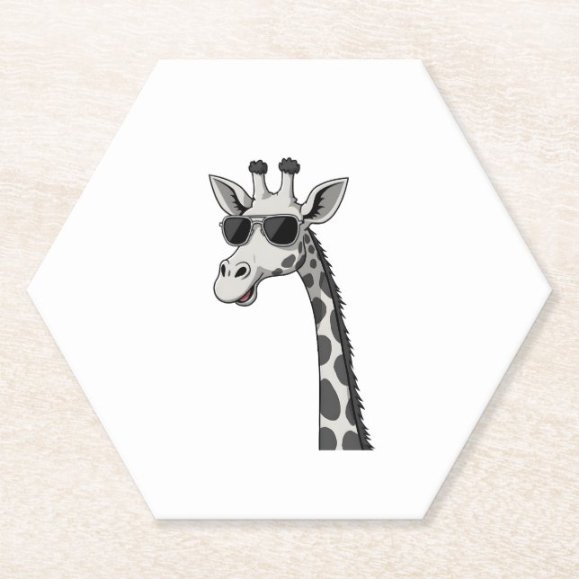 Cool Giraffe Art For Men Women Kids Animal Lover A Paper Coaster (Front)