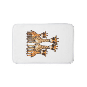 Cool Giraffe Family Sunglasses Vintage Engraving T Bath Mat