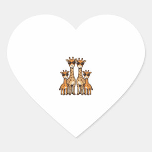 Cool Giraffe Family Sunglasses Vintage Engraving T Heart Sticker