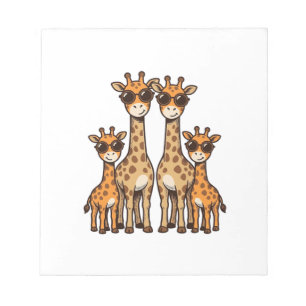 Cool Giraffe Family Sunglasses Vintage Engraving T Notepad