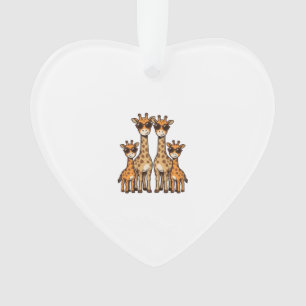 Cool Giraffe Family Sunglasses Vintage Engraving T Ornament