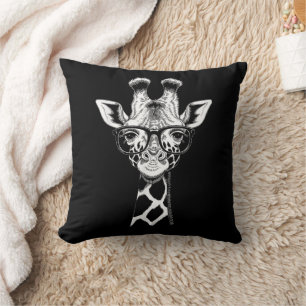 Cool Giraffe Graphic Casual Summer Funny Cute Anim Cushion