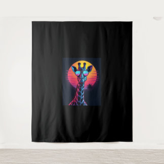 Cool Giraffe In Sunglasses Under Sunset Long Sleev Tapestry