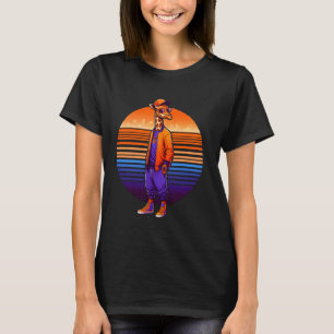 Cool Giraffe Modern Urban Style Sunset Retro Art T-Shirt