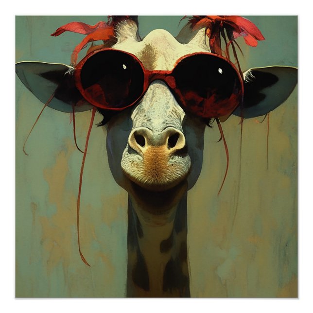 Cool Giraffe Poster (Front)