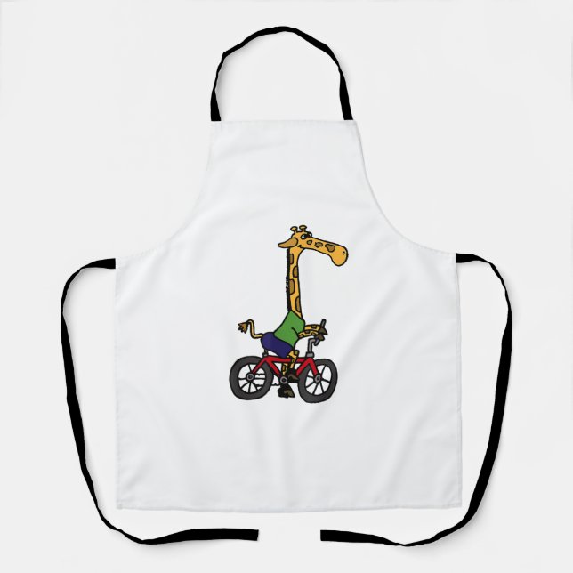Cool Giraffe Riding Bicycle  Apron (Front)
