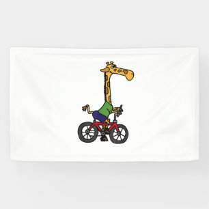 Cool Giraffe Riding Bicycle Banner