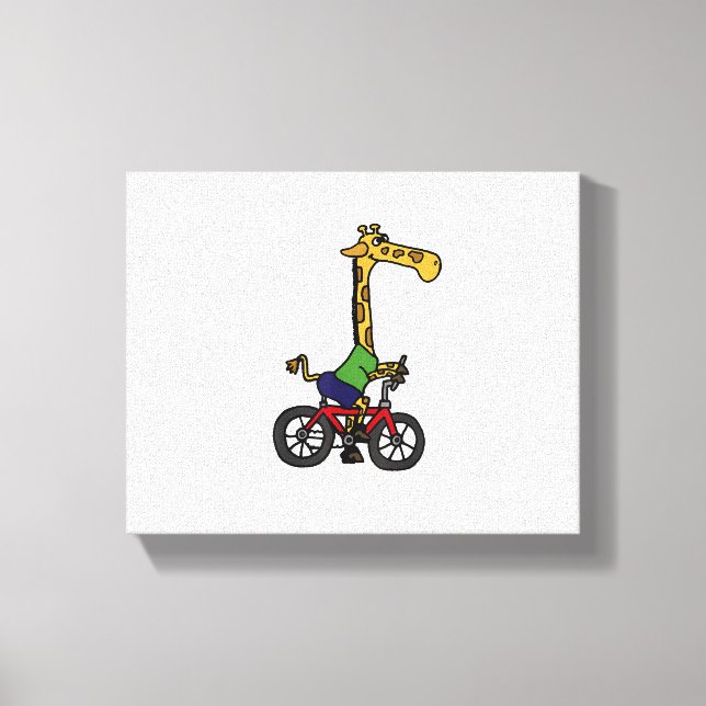 Cool Giraffe Riding Bicycle  Canvas Print (Front)