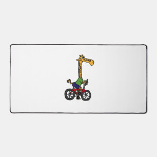 Cool Giraffe Riding Bicycle Desk Mat