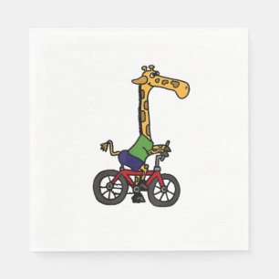 Cool Giraffe Riding Bicycle  Napkin