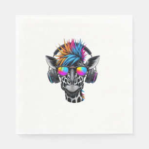 Cool Giraffe Sunglasses Headphones Giraffes Napkin