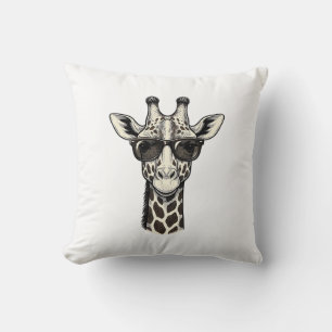Cool Giraffe Sunglasses Vintage Engraving Shirt_1 Cushion