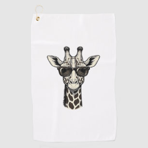 Cool Giraffe Sunglasses Vintage Engraving Shirt_1 Golf Towel