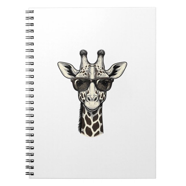 Cool Giraffe Sunglasses Vintage Engraving Shirt_1 Notebook (Front)
