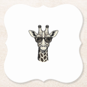Cool Giraffe Sunglasses Vintage Engraving Shirt_1 Paper Coaster