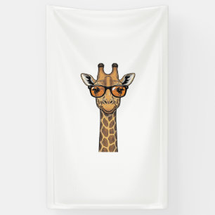Cool Giraffe Sunglasses Vintage Engraving Shirt De Banner