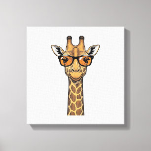 Cool Giraffe Sunglasses Vintage Engraving Shirt De Canvas Print