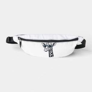 Cool Giraffe Sunglasses Vintage Engraving T-Shirt_ Bum Bags